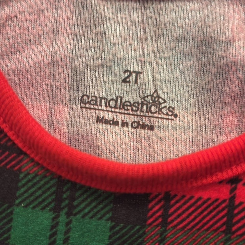 NWT Candlesticks Plaid Nightgown - Red and Green - Picture 3 of 5